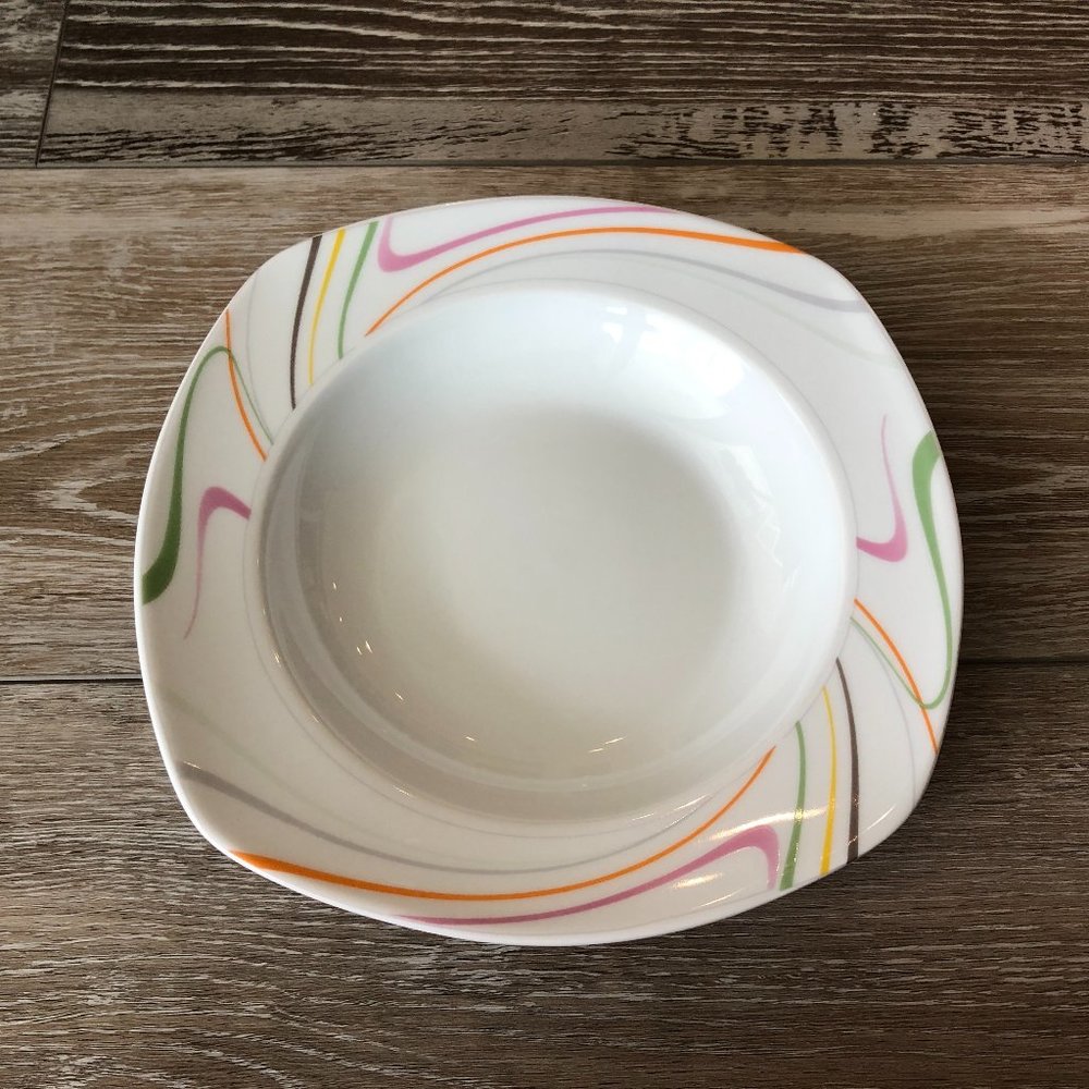 Tabletops Gallery Sicily Porcelain Wide Rim Soup Salad Bowl Colorful & Fun